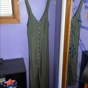 Button up green dress